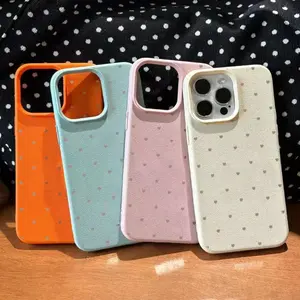 Full Screen Love for iPhone16 phone case 14 soft case 14/15ProMAX Simple leather grain xsmax fall proof 16promax