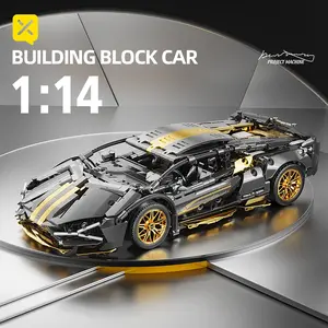 1:14 Luxurious Black Cow Building Racing Car Creative Gift Assembly Racing Car