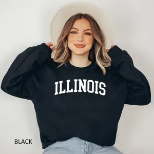 Illinois Sweatshirt, Illinois Mama Sweatshirt, Illinois Gift, Illinois Mom Gift, Football Sweatshirt, University College Sweatshirt