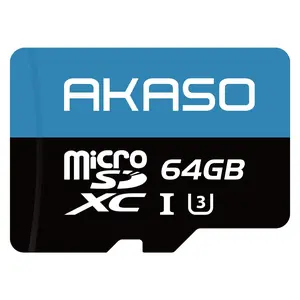 AKASO 64GB/256GB/512GB microSDXC U3 Memory Card with Adapter - Up to 100MB/s, UHS-I C10, U3, Full HD, 4K UHD, MicroSD Card