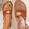 Women's Fashionable Mesh Fishnet Mule Shoes, Casual Comfortable Breathable Hollow Out Slip-On Flat Toe Sandals, Lightweight Stylish Leopard Print Ballet Style Slippers for Spring Summer Daily Wear, Girl, Casual Flats, Breathable Mesh Mules