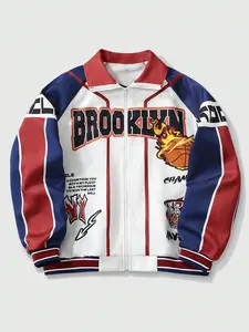 Men's American Basketball Style Jacket, Brooklyn Design, Casual Fitted Outerwear, Perfect Gift for Him, Spring & Fall Fashion