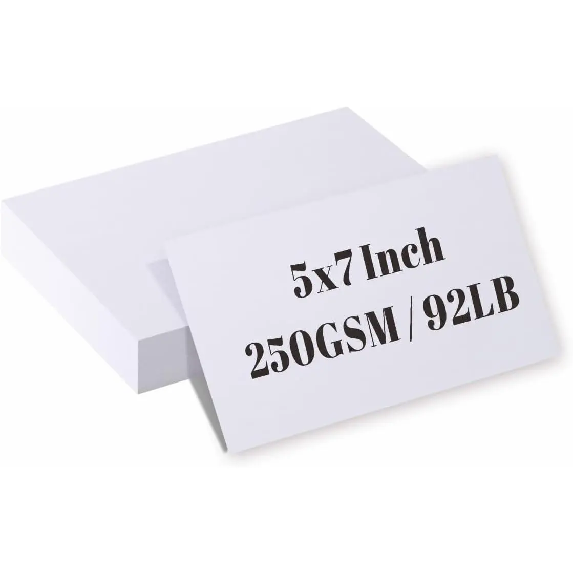 50 Pack 5x7 White Cardstock Paper, Thick Index Card for Printer, 92lb/250GSM Heavyweight Blank Card, Postcards, Wedding Invitation, DIY Crafting, Greeting Card Making