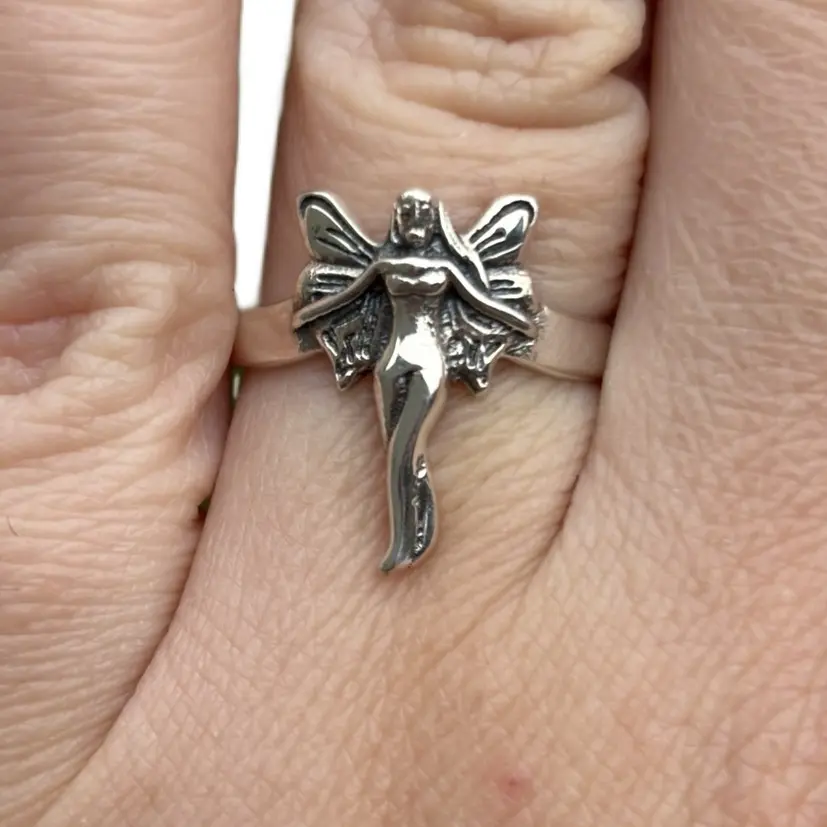 Sterling Silver Cute Fairy Ring for Women