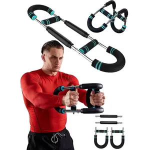 Twister Arm Exerciser Adjustable Spring Workout Bar, 60-100lbs Forearm Triceps Chest Strengthener with Durability And Stability, Portable Home Fitness Equipment for Multiple Muscle Groups Training