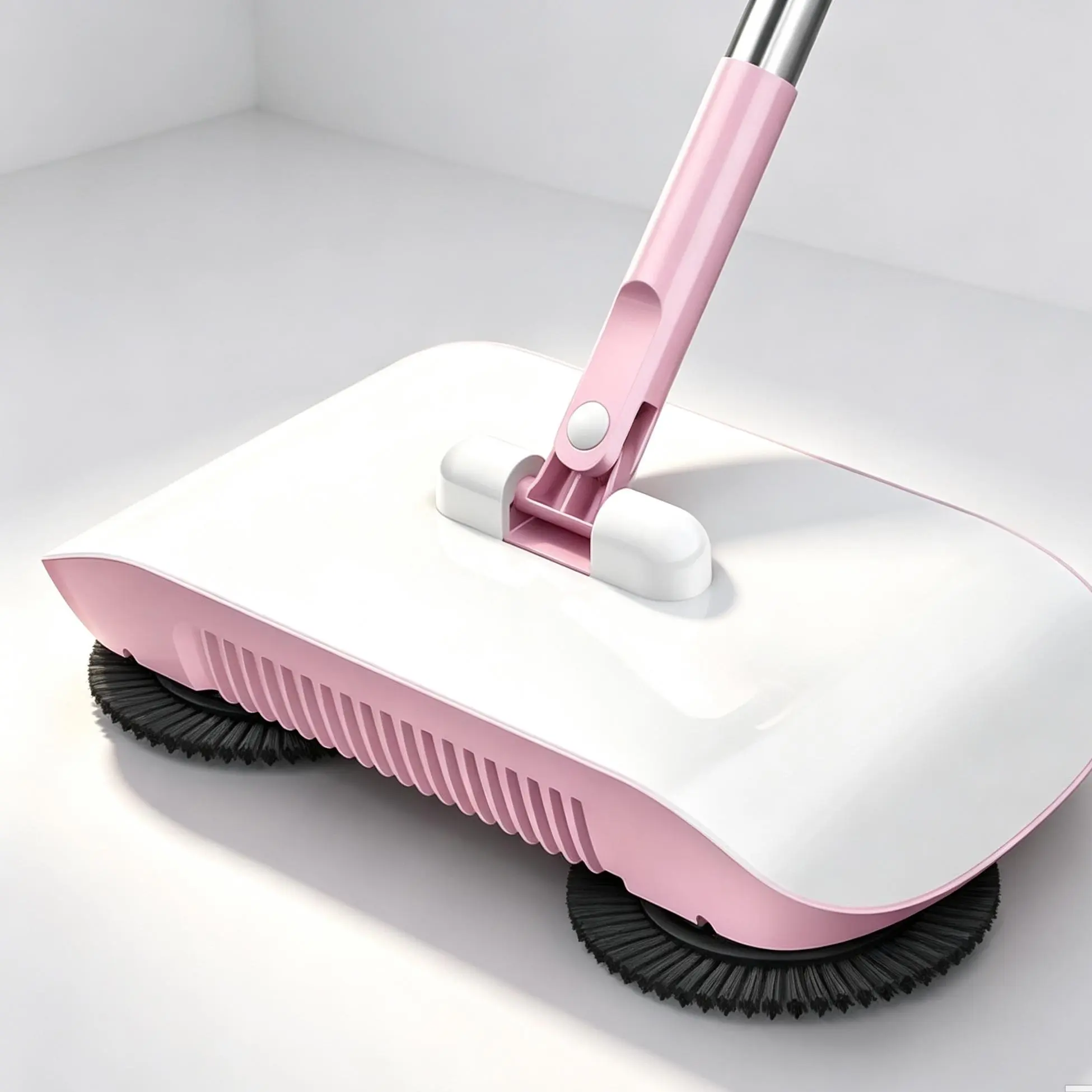 Manual Gear-Driven Broom - 5cm Flat Body, 180° Swivel Head, Cordless No-Charging Design, Lightweight for Easy Home Cleaning, Reaches Under Beds Sofas and Cabinets Without Moving Furniture