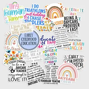 Sticker Pack 20 pcs Daycare Teacher Stickers, Early Childhood Care Vinyl Decals for Planner Laptop