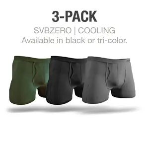SVBZERO TRI-POUCH BOXERS | COOLING 3-Pack Menswear BallWalls Pockets Fabric Modern Trunk-Style Fit Extreme Heat Cooling Mesh Sage Green