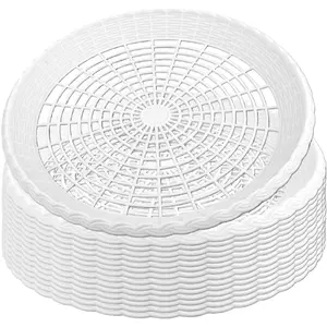 15 Pack Paper Plate Holders，10'' White Plastic Paper Plate Holders, Reusable Heavy Duty Supports for Party BBQ Outdoor Cooking Picnic