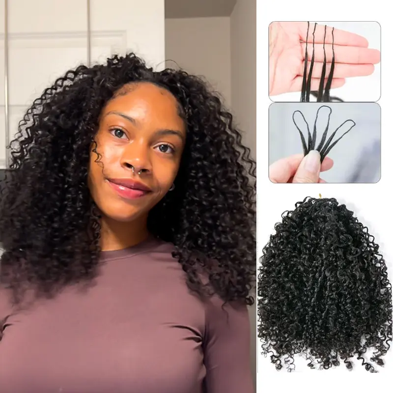 LWIGS Burmese Curly Pre-Separated Crochet Human Hair Extensions for Miracle Knots – 60g/Bundle, 3-4 Bundles for Full Boho Braids, Natural Extensions Hair #TiktokShopSpringGlowUp #RefreshedLook