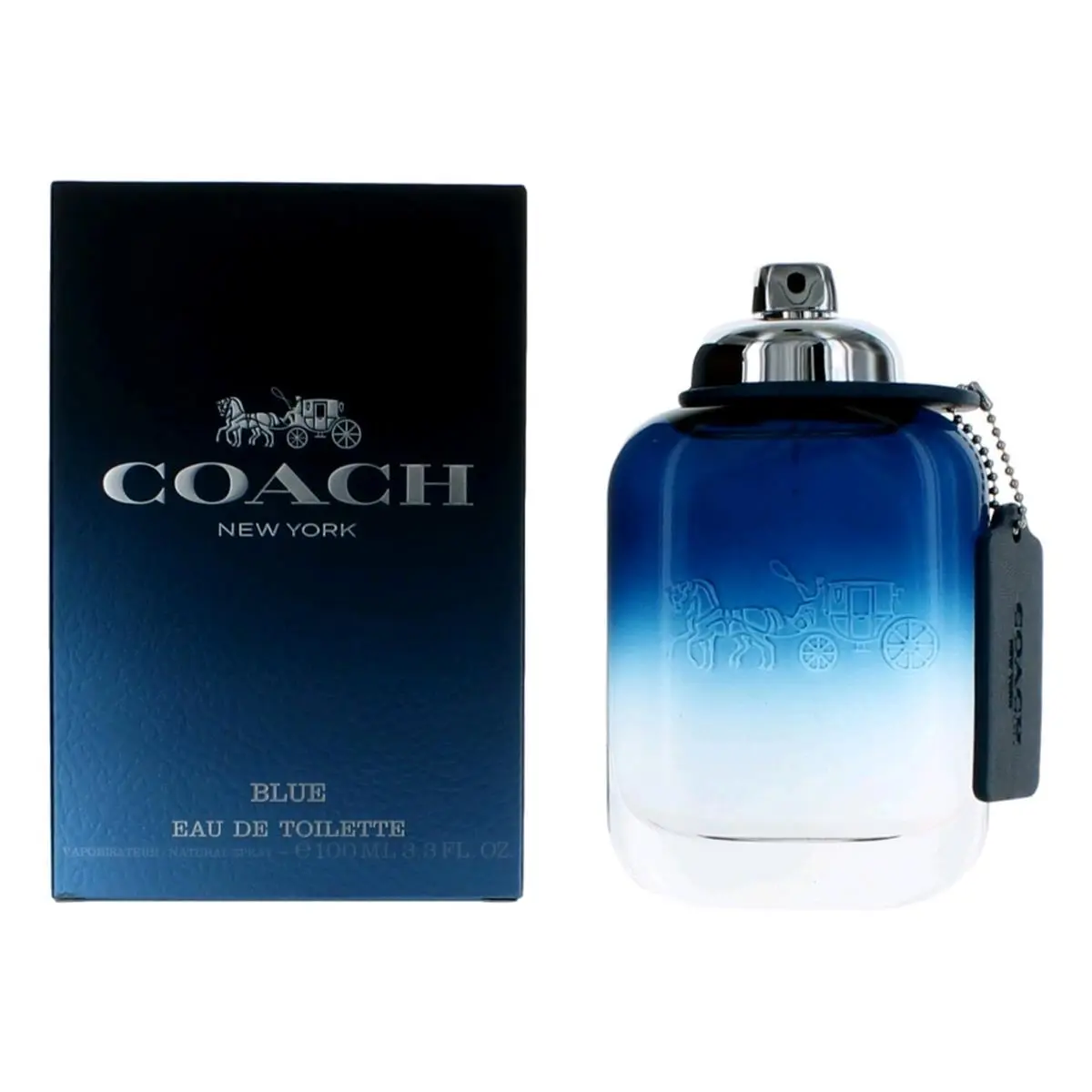 Coach Men's 3.4 oz Blue EDT Spray - Cedarwood Scented Fragrance, Ozonic Accords, Spicy Notes, Absinthe, Earthy Woody Scent Cologne