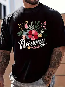 100% Cotton Scandinavian Country Norway Mountains Gift Norway T-Shirt Women's Men's Graphic Tee Crew Neck summer vacation Tops