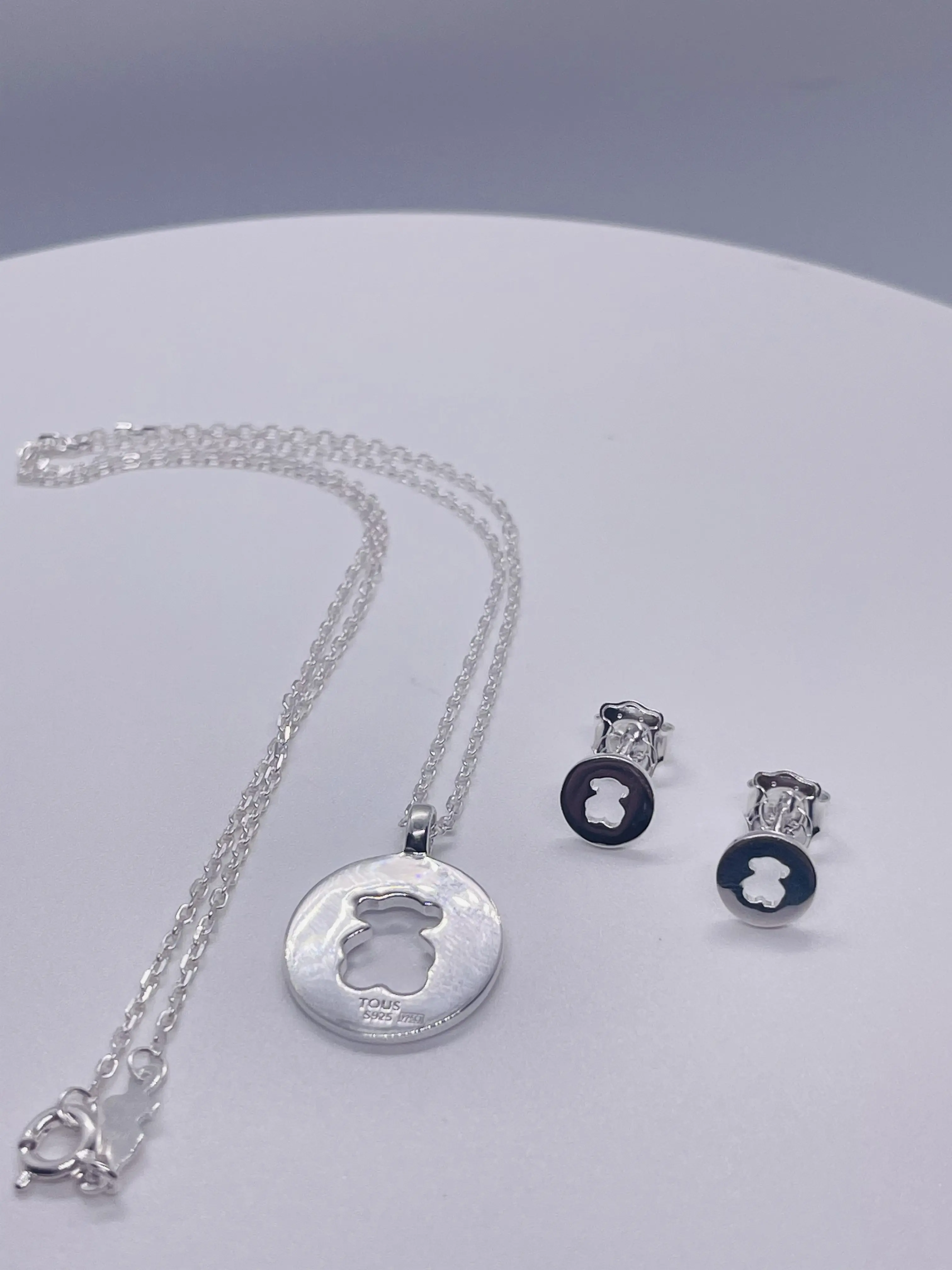 Tous S925 Earrings and Chain 45 CM with Pendant