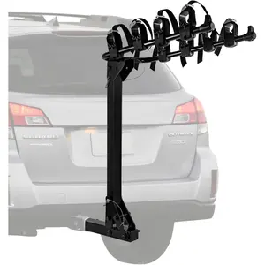 4-Bike Hitch Mount Rack with 2" Hitch Receiver for Cars, Up to 165 LBS Load, Tiltable Double Foldable Steel Bicycle Carrier Rack, Heavy Duty Bicycle Carrier for Car, SUV, Pickup Trucks