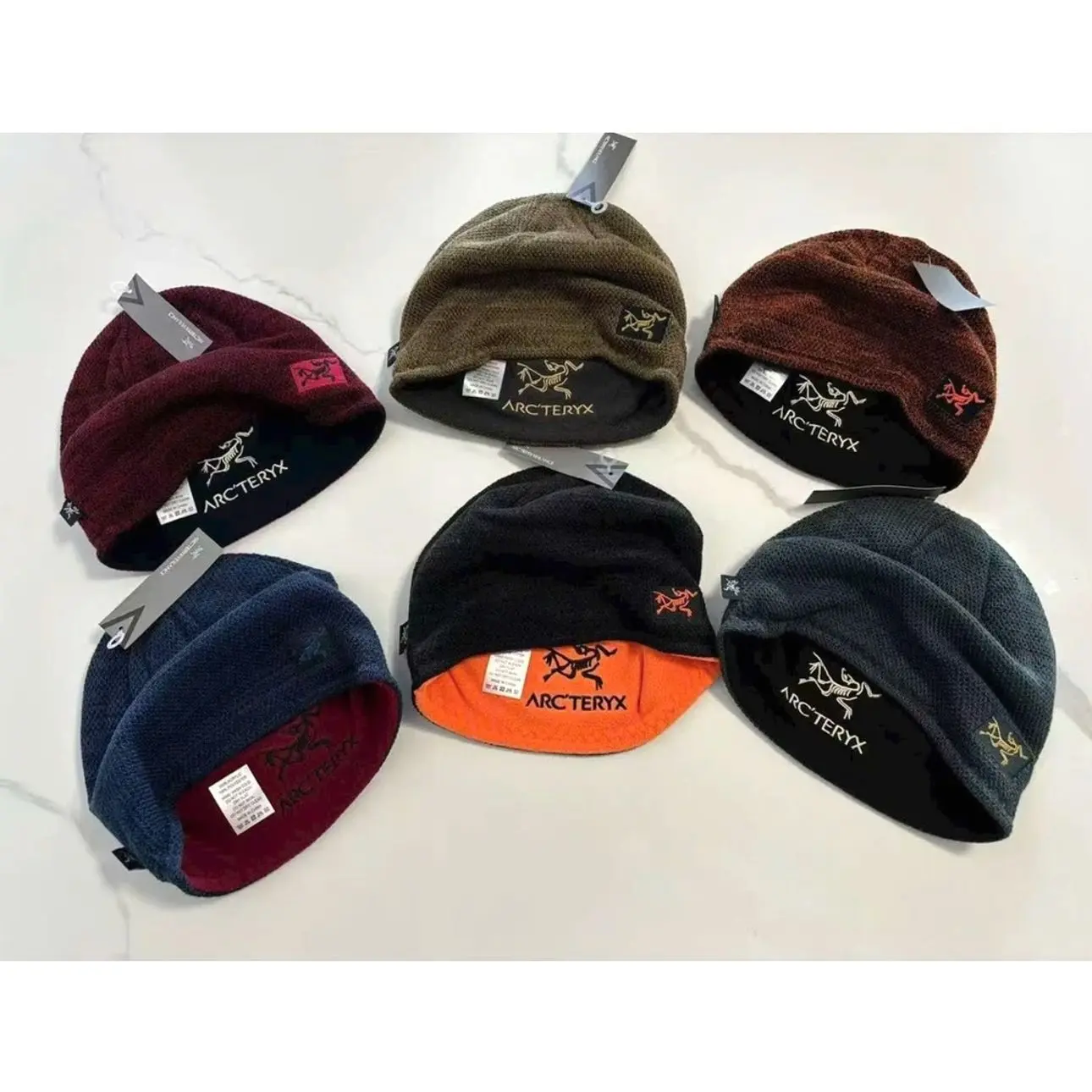 Arc'teryx Reversible Bird Head Toque Beanie Hat, Thermal Fleece Winter Skull Cap, Outdoor Hiking Gorpcore Knit Cap for Men & Women