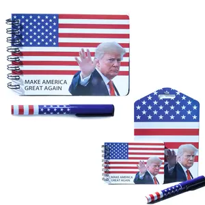 America's Greatest President-Trump  Small Notepad Holder Set Pocket Notebook Personalized Hardcover Journal Set with Pen for Office Supplies,Travel,Business,Work,Home Writing 3 x 5 Inch (Set 1)