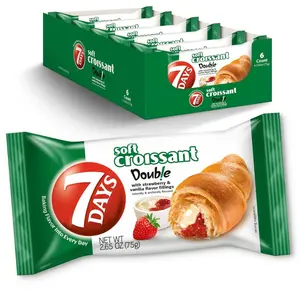 7Days Soft Croissant, Breakfast Pastry, Individually Wrapped On The Go Snack, Non-GMO, 2.65 Ounce (Pack of 6)