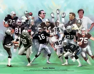 Oakland Raiders 17 LEGENDS 20x24 POSTER Print - Madden Stabler Allen Bo Jackson