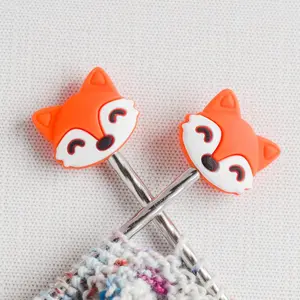 Fox Faces Silicone Stitch Stoppers - Set of 2