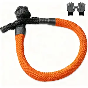 Large Synthetic Soft Shackle 1 Inch x 36 Inch Rope Shackle Recovery Kit (66000 lbs Breaking Strength) Heavy Duty Tow Shackles for Off-Road, Sailing, Jeep, SUV (Orange Shackles)