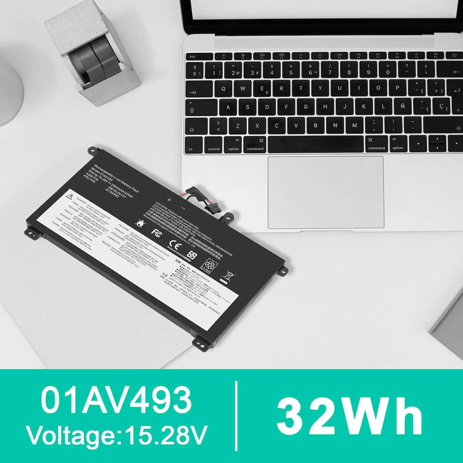 01AV493 Internal Laptop 【Battery】 Replacement for Lenovo ThinkPad T570 T580 P51S P52S, Grade A Cells Multi Protection Safe Notebook Battery Fit 00UR890 SB10L84121
