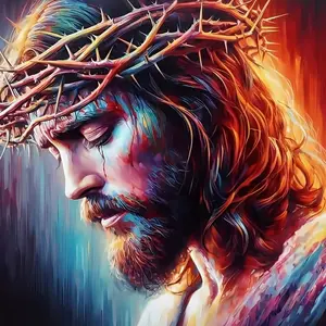 Jesus Figure DIY Diamond Arts Colorful Painting Kit without Frame, 5D Diamond Arts Colorful Painting Kit, Wall Art Decor for Home Bedroom, Diamond Painting Kits
