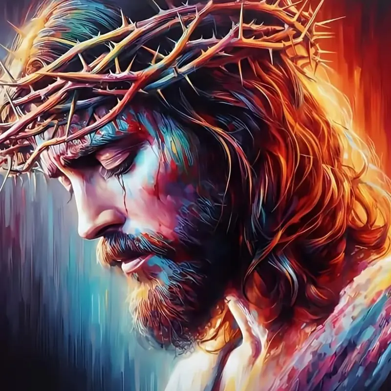 Jesus Figure DIY Diamond Arts Colorful Painting Kit without Frame, Handmade DIY Craft, 5D Diamond Arts Colorful Painting Kit, Wall Art Decor for Home Bedroom, Diamond Painting Kits