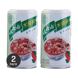 2 Pack WAHAHA Xylitol Red Bean & Rice Porridge 350g - Sugar-Free Healthy Breakfast, Diabetic Friendly, Fitness Fuel