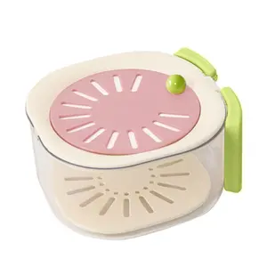 Pink or Coffee Color Fruit And Vegetable Washing Bowl With Foldable Handle