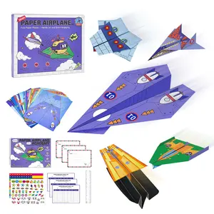 Leven Paper Airplane Craft Kit – 24 DIY Paper Plane Models, 48 Colorful Origami Sheets, Illustrated Instructions & Video Tutorial, STEM Learning for Kids 6+, Gift-Ready, Flight Log Cards, Launchers Included (11.61 x 8.66 inches)