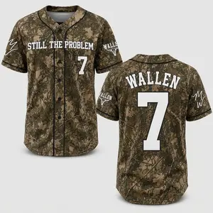 Wallen Seven Baseball Camo New Jersey, Country Music Shirt For Unisex, Tour 2026 Fan Gift, Still The Problem Tour 2026 Short Sleeve Shirt, MW Fan Merch