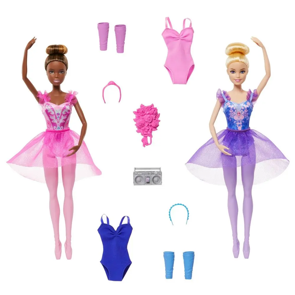 Barbie 12.7" Ballet Room Set with 2 Ballerina Fashion Dolls & Dance Accessories Barbie 12.7" Ballet Room Set with 2 Ballerina Fashion Dolls & Dance Accessories