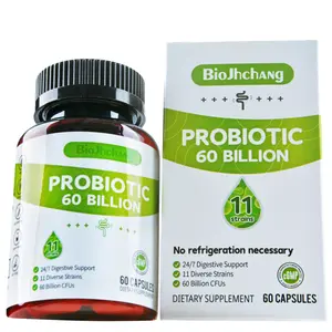 Probiotics 60 Billion CFUs, 11 Diverse Strains Natural Prebiotics for Immune, Digestive and Gut Health Supports Occasional Constipation Diarrhea Gas & Bloating for Women & Men 60 Count