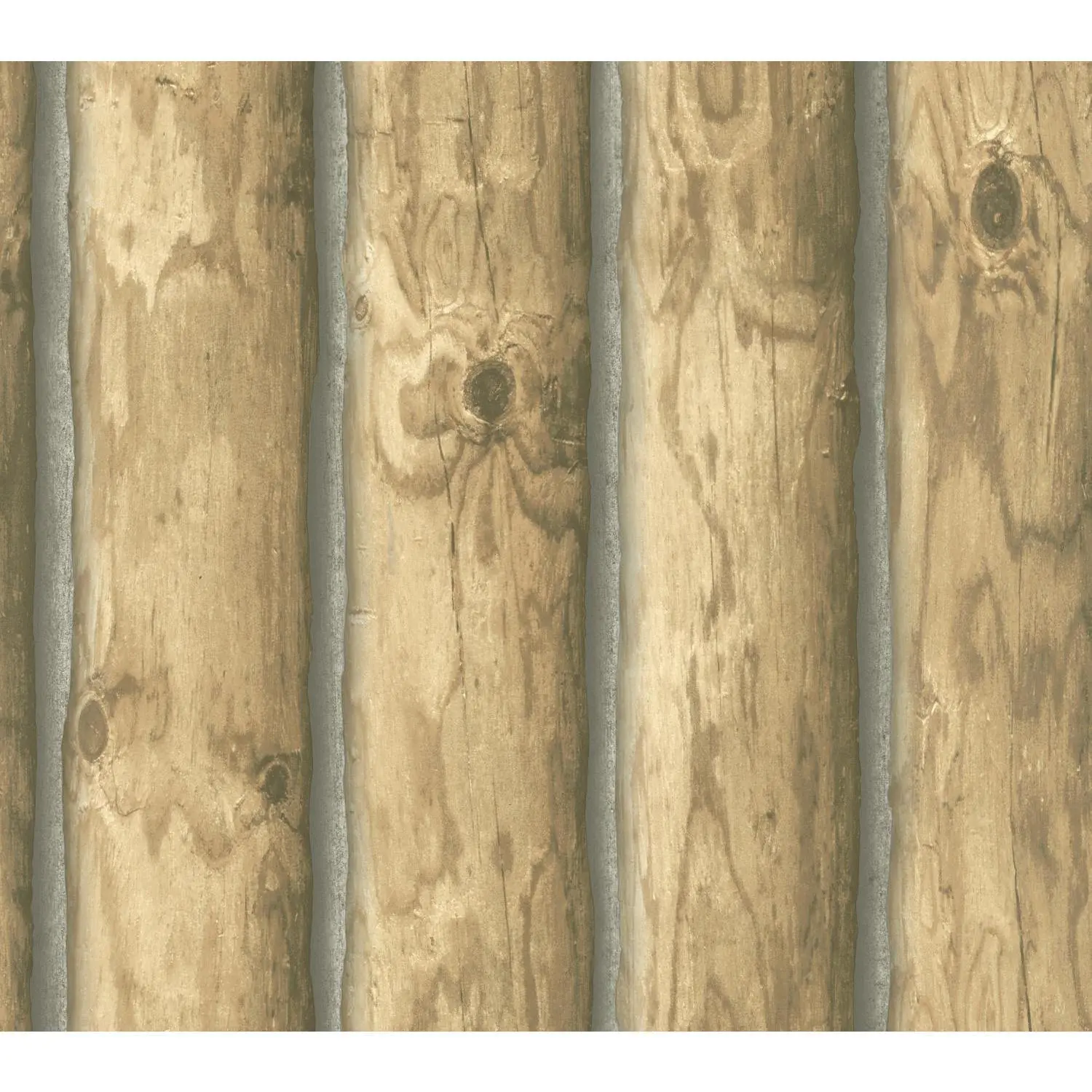 Light Brown Rustic Cabin Lodge Log Wallpaper CH7977 Prepasted Double Roll Bolt