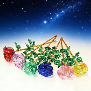 Crystal Rose Gift, Decorative Glass Eternal Flower Sculpture, Perfect for Birthday, Mother's Day, Wedding, Anniversary, Valentine's Day, Christmas