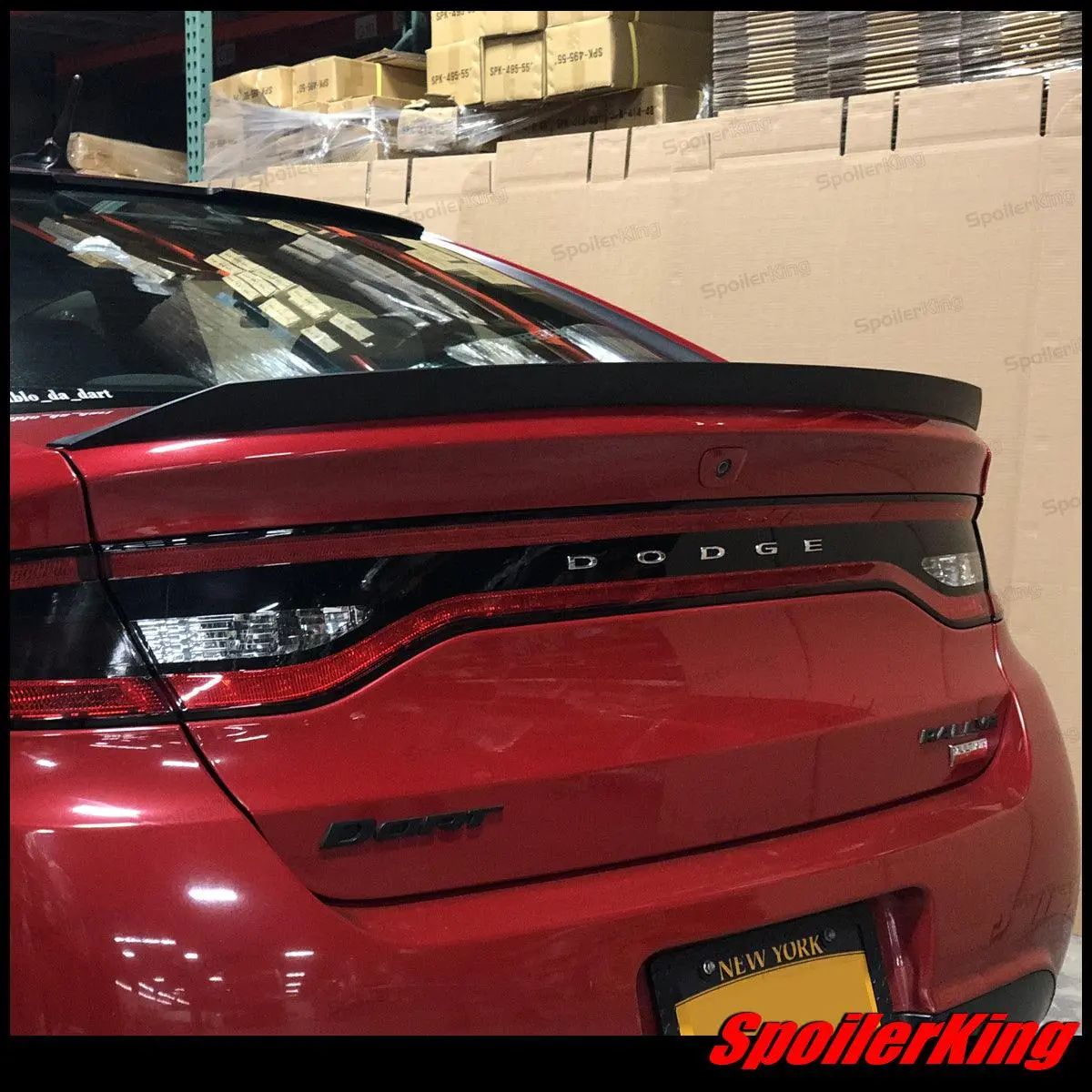 Dodge Dart 2012-2017 Aftermarket Polyurethane Trunk Spoiler (284P) - 1 5/8" High, 2 5/8" Wide, with Aesthetic Flare