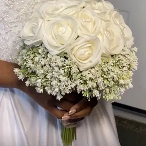 Wedding Bouquet - White Roses with Greenery for Special Occasions