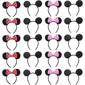 20 PCS Mouse Ears Headbands for Birthday Party Theme Park Costume Play Celebration for Boys and Girls (3color)