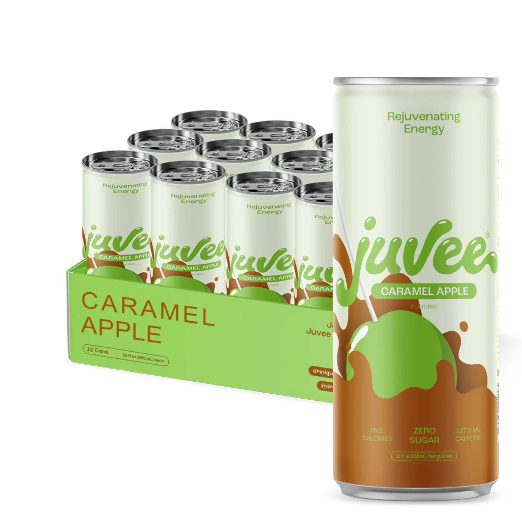 Juvee Caramel Apple Energy Drink - 12 Pack Low Calorie Beverage