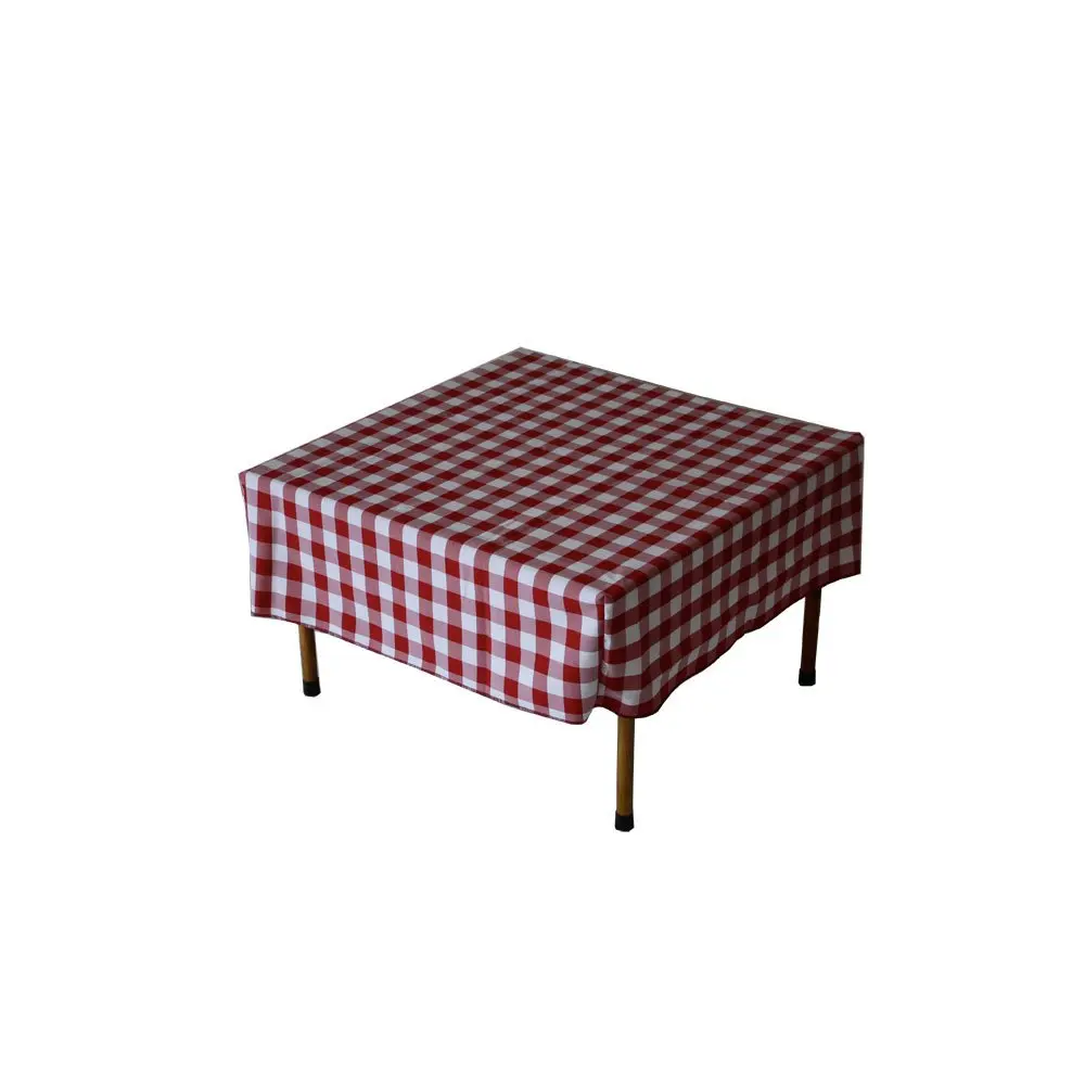 Classic 28-in x 28-in Square Polyester Gingham Checkered Tablecloth - Red and White, Machine Washable Outdoor Table Accessory, Table-in-a-Bag TC2828RW, 28-Inch X 28-Inch