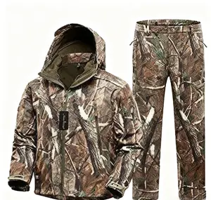 New View Quiet Hunting Clothes for Men, Camo Hunting Jacket and Pants, Water Resistant and Insulated