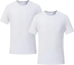 2 Pack Adult Unisex Sublimation Blank T-Shirts - Polyester White Crew Neck Tees for Sublimation Printing Perfect for DIY