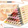 Skin Tones Art Markers,12/24/36/72 Color Soft Brush Tip Acrylic Paint Pens, Liquid Acrylic Markers, Quick-Drying Waterproof Acrylic Paint Markers for Illustration Sketching, Wood,Glass,Fabric,Rocks Painting, Art Supplies