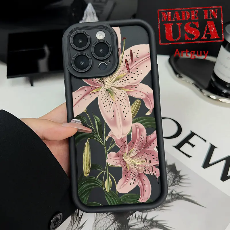 Case for iPhone 16 Pro Max 15 Plus 16E 14 13 12 11 XS XR Vintage Floral Lily Advanced fashion gift Pocket-Friendly Shockproof Silicone Protective Softcase