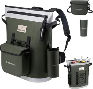 ROCKBROS Soft Cooler Bag with Removeable Pockets, Large Cooler Backpack for 36 Can, Leak-Proof & Portable Cooler Bags Insulated for Summer Travel, Camping, Beach, Picnic