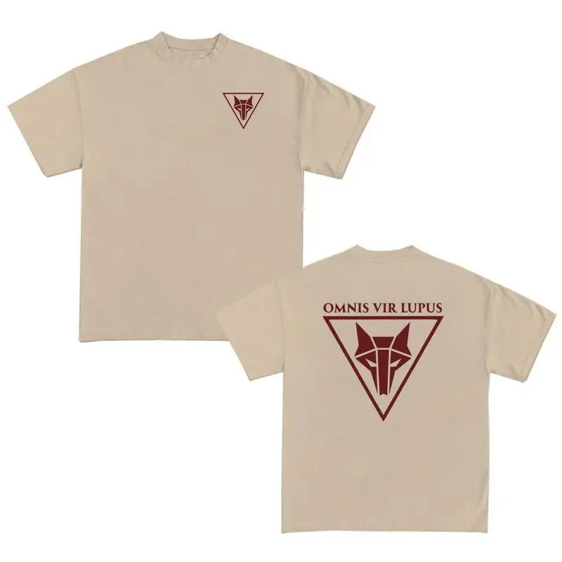 Women's Howler Graphic T-Shirt, Classic Fit Red Rising Fan Merch, Casual Shortsleeve Cotton Top with Wolf Symbol Print, Fits, Printed, Ribbed, Round Neck, Thanksgiving, Easter, Valentines Day, Digital Print
