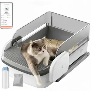 【New Arrival fan seckill price 】Automatic Litter Box Self Cleaning Odor Control for Cats 3LB to 50LB Large Capacity APP Control Safety Sensor Multi-Cat Use
