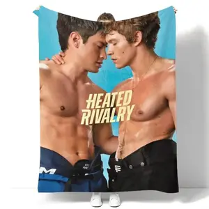 Soft Funny Throw Blanket Heated Rivalry Poster Print Blanket, Soft Flannel Throw for Home, Office, Camping, Sofa and Bed, Gift for Fans