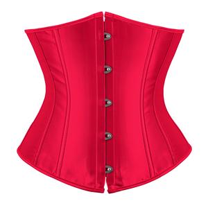 Women's Satin Underbust Corset Bustier Waist Training Cincher Plus Size Corsets Women's Boned Underbust Waist Trainer Corset 7055-D1