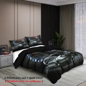 Racing Speed Bedding Set, 3-Piece Race Car Theme, Includes Polyester Fitted Sheet and Pillowcases, Breathable Comfort